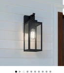 Quoizel Breitling Wall Lantern 13.5 Matte Black Clear Glass Dimmable New Box. Fixed Price $54.99.