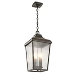 Kichler Forestdale 4LT Outdoor Hanging Pendant, Black/clear Seeded - 49740BKT. Fixed Price $394.99.