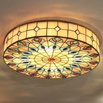 Tiffany Stained Glass Peacock Ceiling Light Home Flush Mount Lamp Fixtures 20". Fixed Price $166.49.