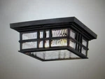 Kichler Beacon Square 2-LIGHT Textured Black Outdoor Porch Ceiling Flush Mount. Fixed Price $180.45.