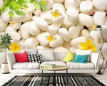 3D White Pebble Petals ZHU566 Wallpaper Mural Removable Self-adhesive Ann. Fixed Price $19.99.