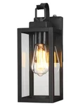 Pia Ricco 1-LIGHT Hardwired Matte Black Outdoor Clear Glass Wall Lantern Sconce. Fixed Price $23.99.