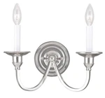Livex Lighting Cranford Wall Sconce Polished Nickel 5142-35 Double Candle. Fixed Price $112.49.
