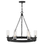 Hinkley Sawyer 6LT Outdoor CHANDELIER/3.5W, Black/clear Seedy 29206BK-LV. Fixed Price $964.00.