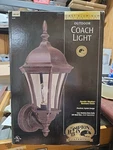 Outdoor Coach Light Solid Aluminum Brown/ Rust Beveled Glass Hampton Bay. Fixed Price $34.99.