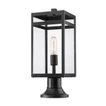 Z-lite Nuri Light 19.75" Outdoor Pier Mount/round, Bk/clear 596PHMR-553PM-BK. Fixed Price $222.00.