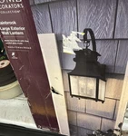 Home Decorators Collection Rainbrook Large Wall Lantern Matte Black Seeded Glass. Fixed Price $60.00.