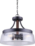 Canarm Riva ICH730A03BKW16 3-LIGHT 16" Chandelier Seeded Glass, Dual Mount,.... Fixed Price $35.34.