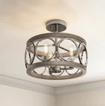 Aaron - 2 Light Glass And Metal Dimmable Pendant Silver Brown. Fixed Price $95.00.