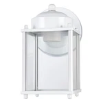Mainstays 8" Classic White Outdoor Wall Light, Metal Fixture Clear Glass Lens,. Fixed Price $25.24.