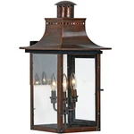 Quoizel CM8412 Copper Chalmers 3-LIGHT 23"H Outdoor Wall Sconce With Clear Glass. Fixed Price $840.79.
