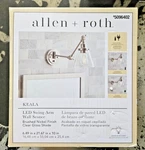 Allen + Roth Keala Led Swing Arm Wall Sconce Brushed Nickel Clear Glass. Fixed Price $49.78.
