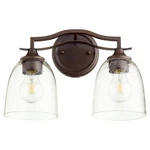 Quorum Jardin Light Vanity, Oiled Bronze/clear Seeded 5027-2-286. Fixed Price $68.80.