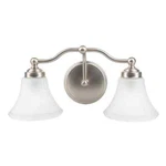 Norwell Soleil 2-LIGHT 17.5 In. Brush Nickel Wall Sconce W/ Frosted Glass Shade. Fixed Price $48.99.