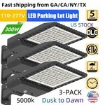 3PCS 300W Led Parking Lot Dusk To Dawn Commercial Grade Shoebox Lights. Fixed Price $287.00.