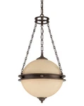 Savoy House $565 Foyer Light 34" Chain Pendant Etched Dome Lantern Chandelier. Fixed Price $260.00.