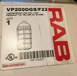 Rab, VP200DGS/F22, Pendant 1/2", Silver Globe, New. Fixed Price $100.00.