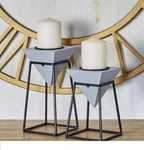 Uma Decor 2 Modern Candle Holder Set - Gray & Black. Fixed Price $24.56.