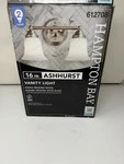 Hampton Bay Ashhurst 2-LIGHT Brushed Nickel Vanity With Frosted Glass Shad. Fixed Price $29.99.