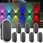Lianglome Solar Fence Lights Outdoor - 8PK, 3000K/COLOR Changing. Fixed Price $76.87.