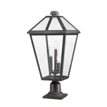 Z-lite Talbot 3-LT 26" Outdoor Pier Mounted Fixture, Black 579PHXLR-533PM-BK. Fixed Price $404.00.