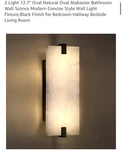 Pack Light 12.7" Square Natural Alabaster Bathroom Wall Sconce Modern. Fixed Price $90.00.