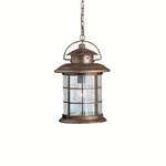 Kichler Outdoor Pendant 1LT, Rustic, Clear Beveled - 9870RST. Fixed Price $488.00.
