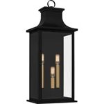 Matte Black Three Light Outdoor Wall Mount From The Abernathy Collection. Fixed Price $369.99.