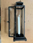 New 1PC 13.75" Lg Medium Evergreen Tower Lantern Led Tapered Candle Black Finish. Fixed Price $19.95.