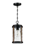 Hukoro Alfa 1-LIGHT Matte Black Outdoor Hanging Pendant With Water Glass Shade. Fixed Price $65.45.