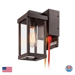 Mirrea 11" Classic Outdoor Wall Sconce With Built-in Gfci Outlet Light Rect. Fixed Price $79.61.