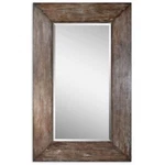 Rustic Round Wall Mirror In Light Gray Wash And Burnish With Hickory Undertones. Fixed Price $1399.20.