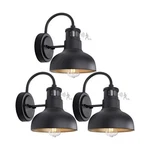 3 (1+2) Pack 7" Dome Matte Black Motion Sensor Outdoor Gooseneck Barn Light F.... Fixed Price $169.01.