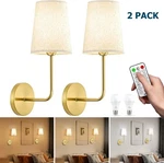 Led Wall Light Golden Sconce Built-in Battery Remote Control Home Decor 4PACK. Fixed Price $116.79.