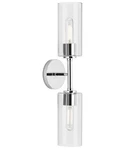 Progress Lighting Cofield 2-LIGHT Wall Sconce Chrome Clear Glass 22.5 Open Box. Fixed Price $37.85.