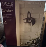 Home Decorators Medium Outdoor Wall Lantern Bronze Seeded Glass Hardwired 60W. Fixed Price $35.00.