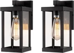 11" Classic Outdoor Wall Sconce Light In Matte Black Rectangular Metal Frame. Fixed Price $75.99.