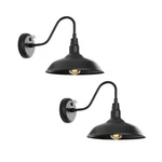 14" Large Dusk To Dawn Gooseneck Light For Farmhouse, Matte Black Outdoor Bar.... Fixed Price $181.25.