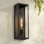 John Timberland Cornell 18" High Sand Black Box Outdoor Wall Light. Fixed Price $174.99.