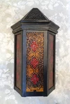Vintage Mid Century Modern Wall Sconce Amber Red Glass Gothic Thomas Industries. Fixed Price $99.95.