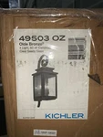 Kichler Wiscombe Park Olde Bronze Outdoor Wall Mount Sconce W/clear Seeded Glass. Fixed Price $299.99.