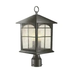 Home Decorators Brimfield 3-LIGHT Aged Iron Steel Line Volt Outdoor Post. Fixed Price $66.45.