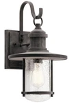 Kichler Riverwood 16.75" 1-LIGHT Outdoor Wall Mount, Weathered Zinc (49193WZC). Fixed Price $250.00.