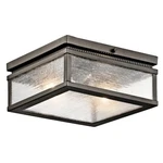 Kichler Manningham Outdoor Ceiling 2LT, Olde Bronze, Clear Seeded - 49389OZ. Fixed Price $379.99.