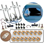 4 Door Flat Glass Power Window Kit Silver Billet Aluminum Switches Orange Light. Fixed Price $1399.95.