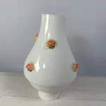 Antique Ornate White Glass W/3D Pink Roses 4.5 Oil Lamp Shade Only Great Shape. Fixed Price $42.99.
