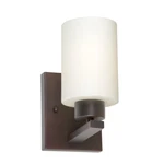 Forte Lighting 1-LIGHT 4.5" Wall Sconce, Antique Bronze/satin Opal 5186-01-32. Fixed Price $45.00.