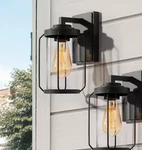 Uolfin Modern Black Medium 1-LIGHT Wall Lantern Sconce (2-PACK). Fixed Price $48.74.
