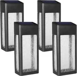 Goodfoever 4 Pack Solar Fence Lights Post Wall Light, Black. Fixed Price $68.26.