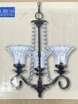 Progress Lighting Bliss 3-LIGHT Antique Bronze Clear Glass Shaded Chandelier F4. Fixed Price $71.95.